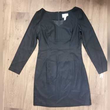Hugo Buscati Scallop V-Neck Dress Black Size 12 - image 1