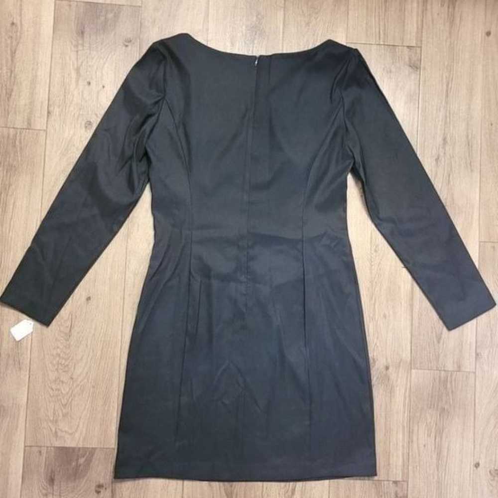 Hugo Buscati Scallop V-Neck Dress Black Size 12 - image 2