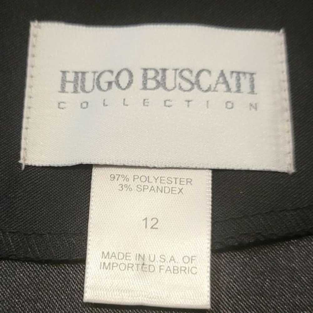 Hugo Buscati Scallop V-Neck Dress Black Size 12 - image 5