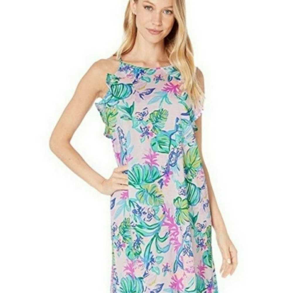 Lilly Pulitzer Billie Ruffle Pink And Green Sleev… - image 3