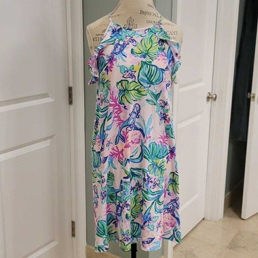 Lilly Pulitzer Billie Ruffle Pink And Green Sleev… - image 7