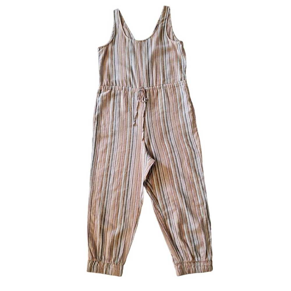 Drew Anthropology Wm Sz Lg Striped Jumpsuit Elast… - image 1