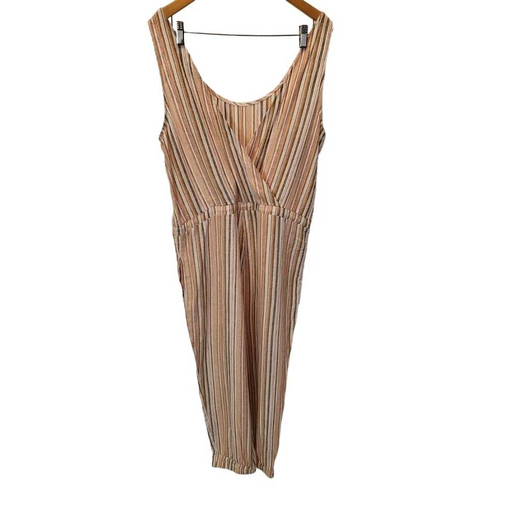 Drew Anthropology Wm Sz Lg Striped Jumpsuit Elast… - image 3