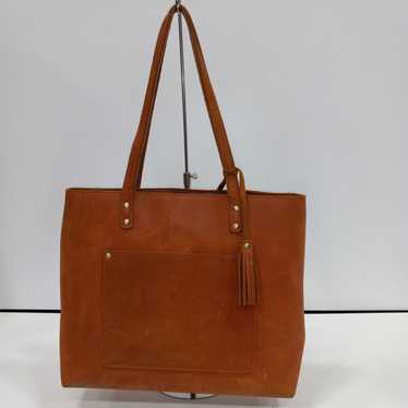 S-Zone Brown Cowhide Leather Tote Bag with Tassels - image 1