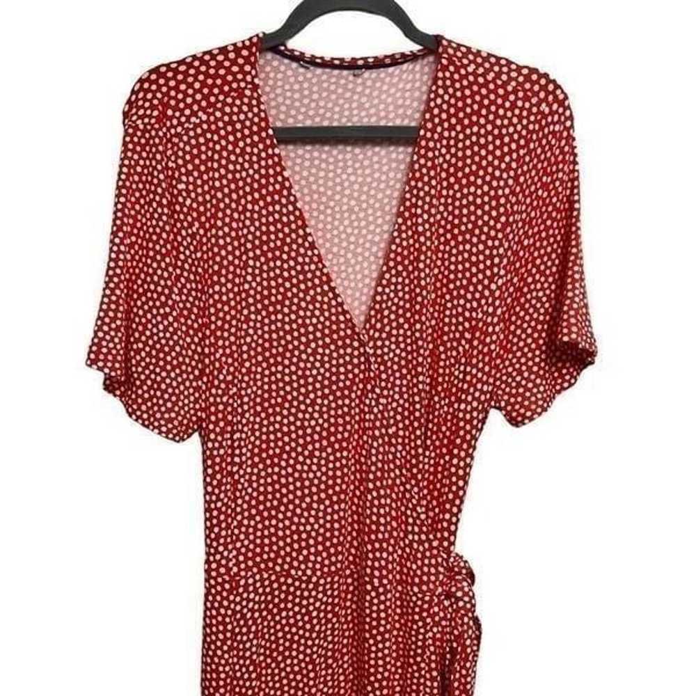 Boden Antonia Red Polka Dot Wrap Maxi Dress Size … - image 3