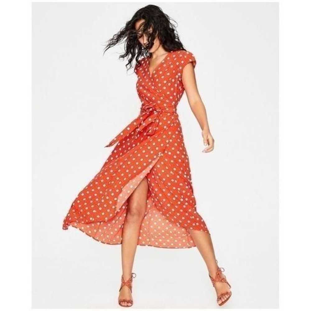 Boden Antonia Red Polka Dot Wrap Maxi Dress Size … - image 5