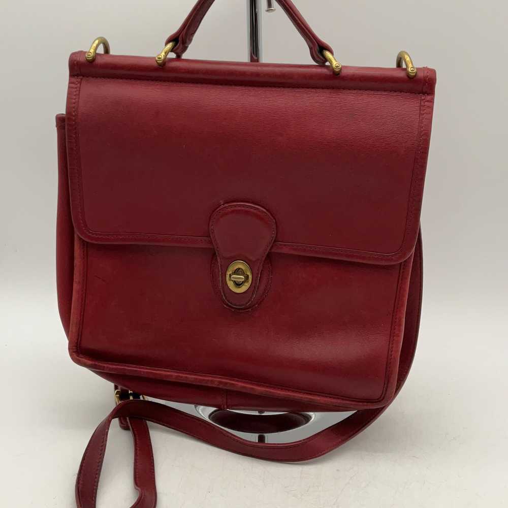 Authentic Vintage Coach Womens Brass Red Leather … - image 3