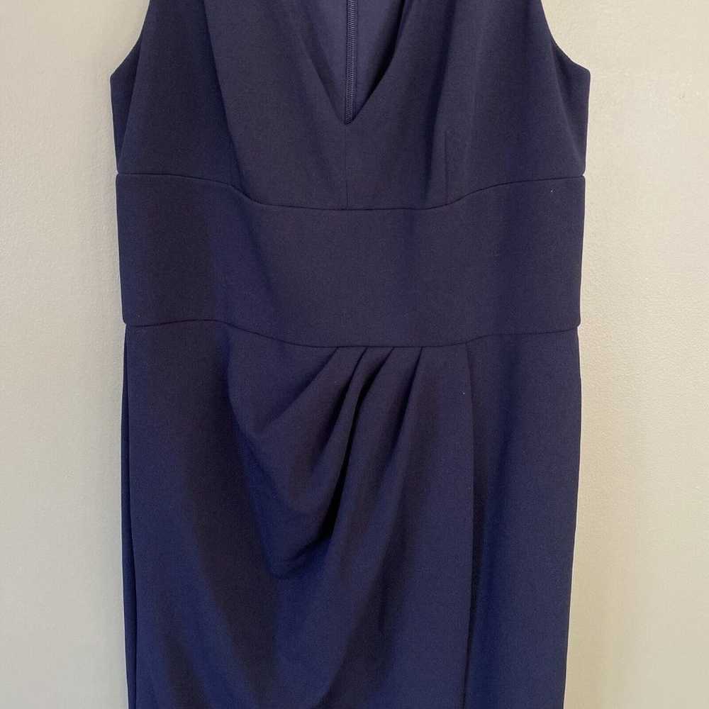 Adrianna Papell Knit Crepe Gown 6 Navy Blue NWOT - image 5