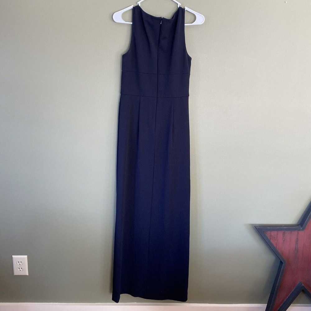 Adrianna Papell Knit Crepe Gown 6 Navy Blue NWOT - image 8