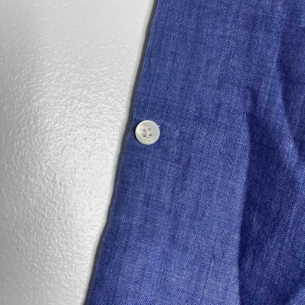 J. McLaughlin Linen Blue Solid Dress Size Small - image 6