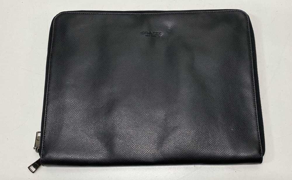 Coach Tech Zip Leather Portfolio Black - image 1