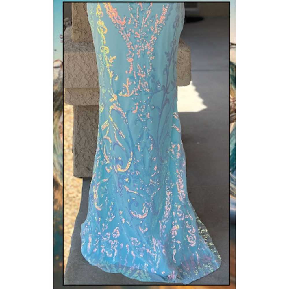 Lulus Light Blue Sequin Strapless Mermaid Maxi Ma… - image 3