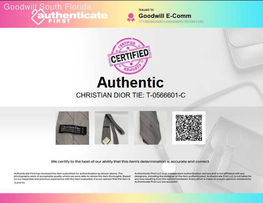 Authentic Christian Dior Mens Gray Multicolor Str… - image 2