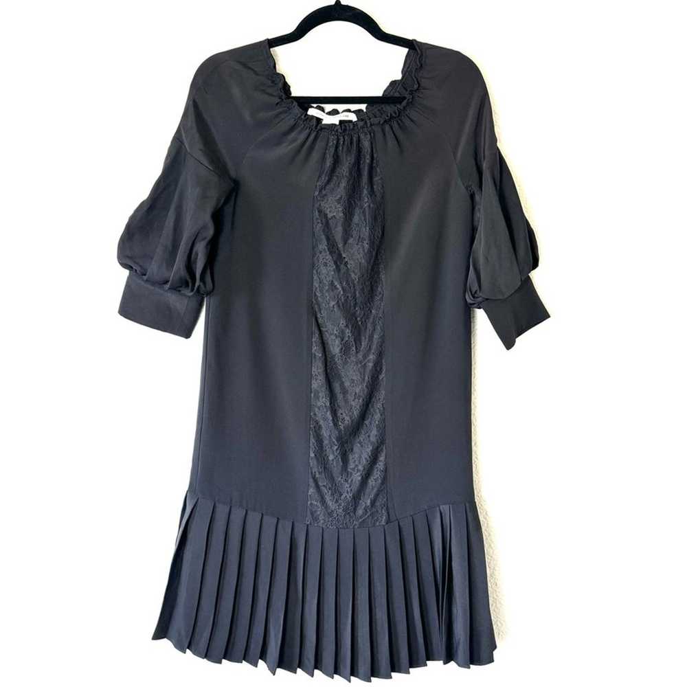 Diane Von Furstenberg Pleated Lace Dress Size Sma… - image 1