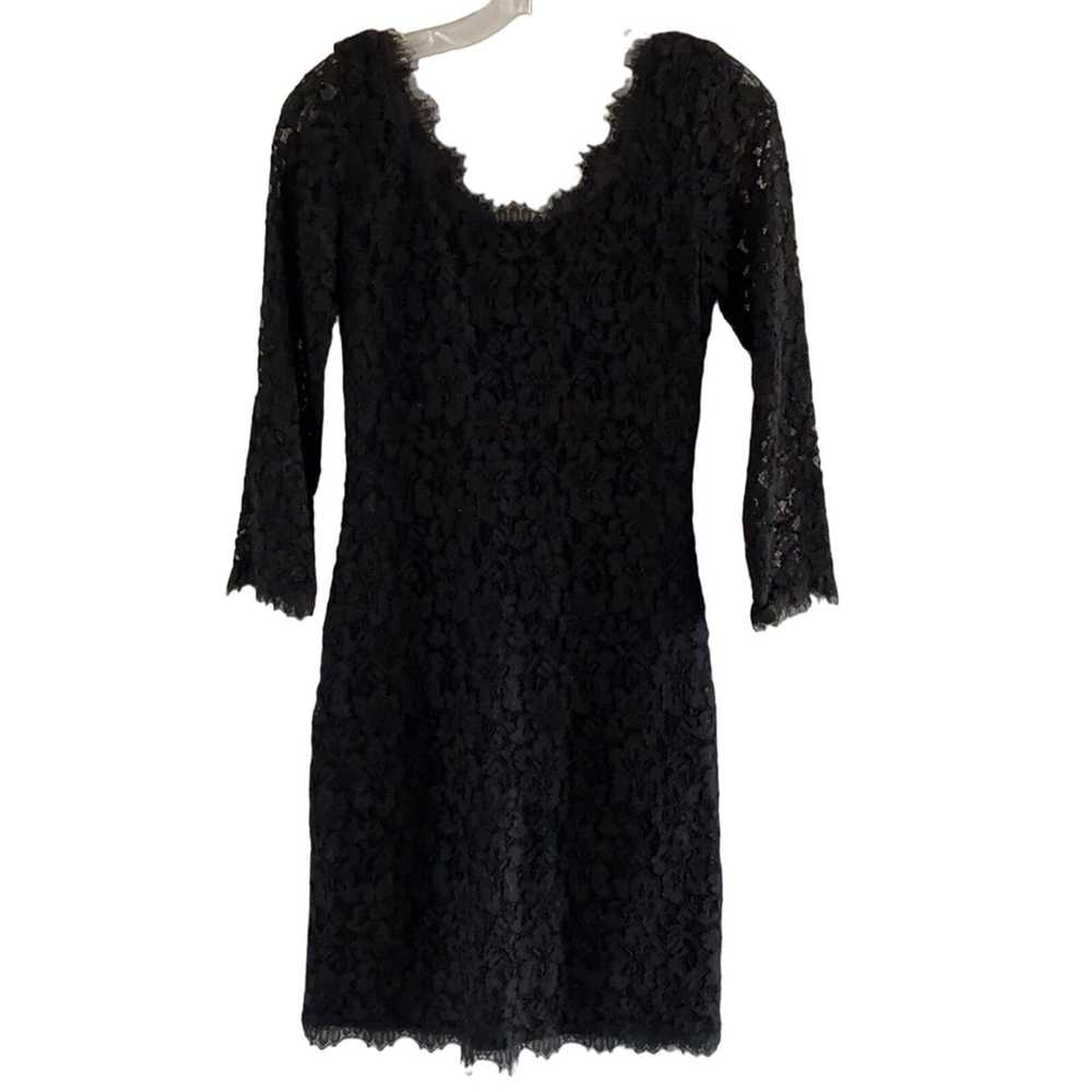 DIANE VON FURSTENBERG Black Zarita Lace Dress Siz… - image 3
