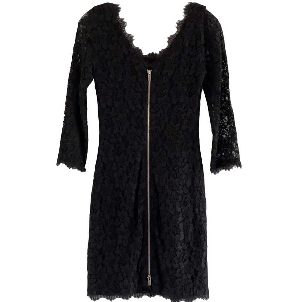 DIANE VON FURSTENBERG Black Zarita Lace Dress Siz… - image 4