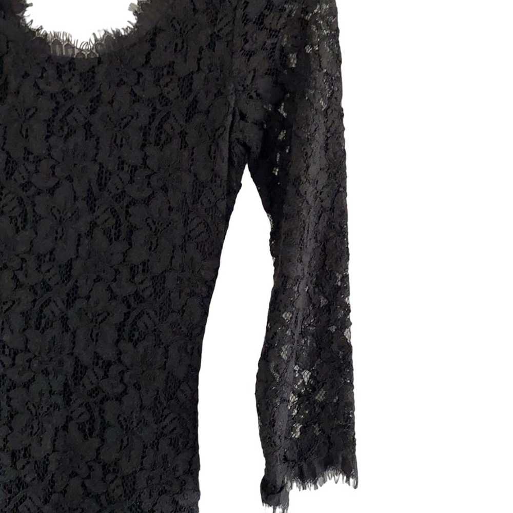 DIANE VON FURSTENBERG Black Zarita Lace Dress Siz… - image 7