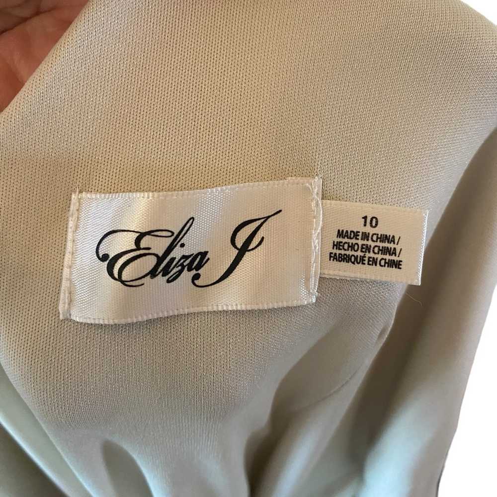 Eliza J silver metallic faux wrap long sleeve max… - image 6
