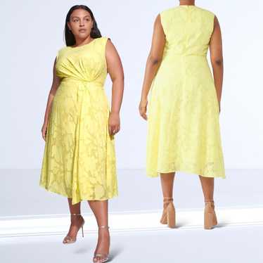 JASON WU X ELOQUII Jacquard Midi Dress Floral Fit… - image 1