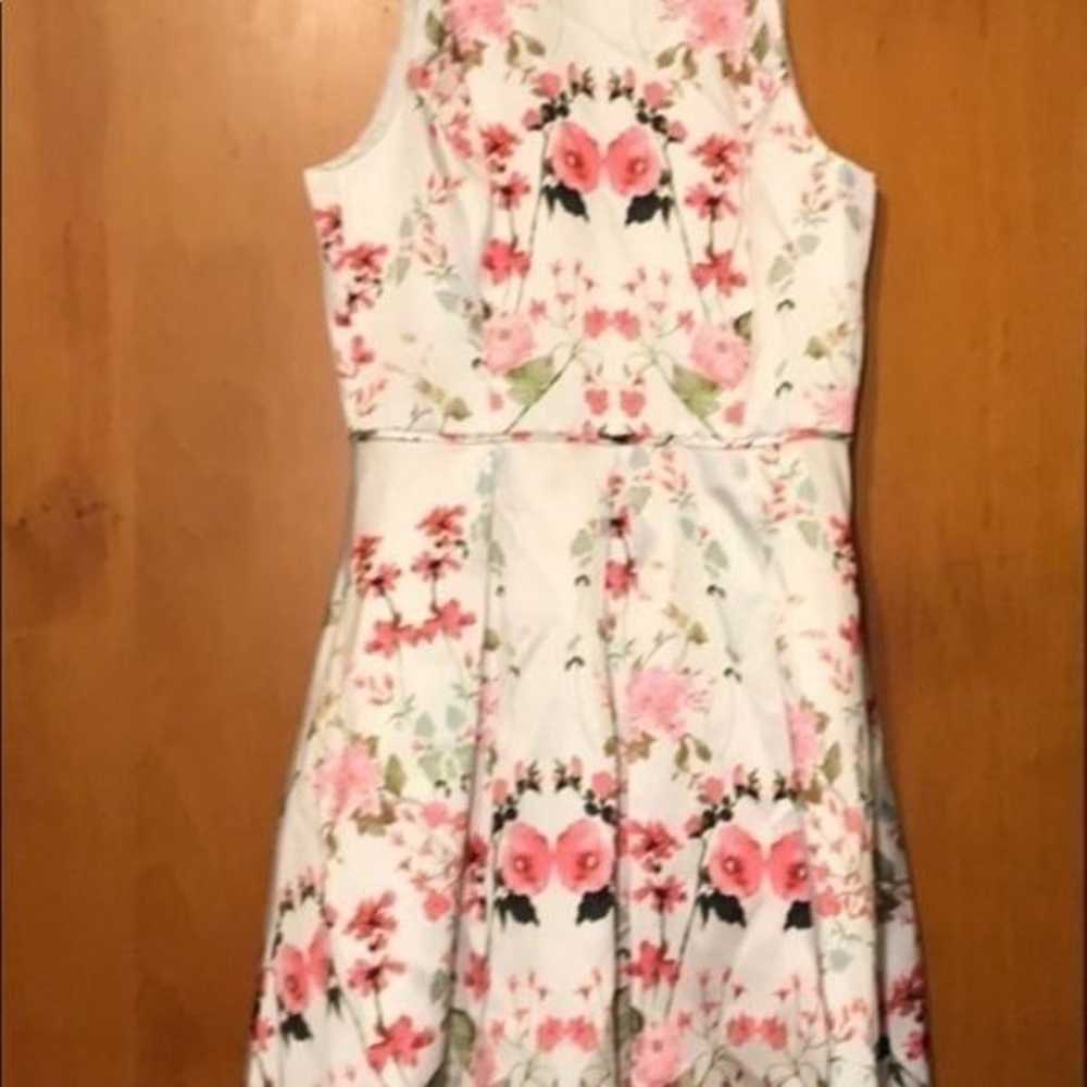 TAHARI/ASL WHITE & PINK SLEEVELESS FLORAL DRESS s… - image 5