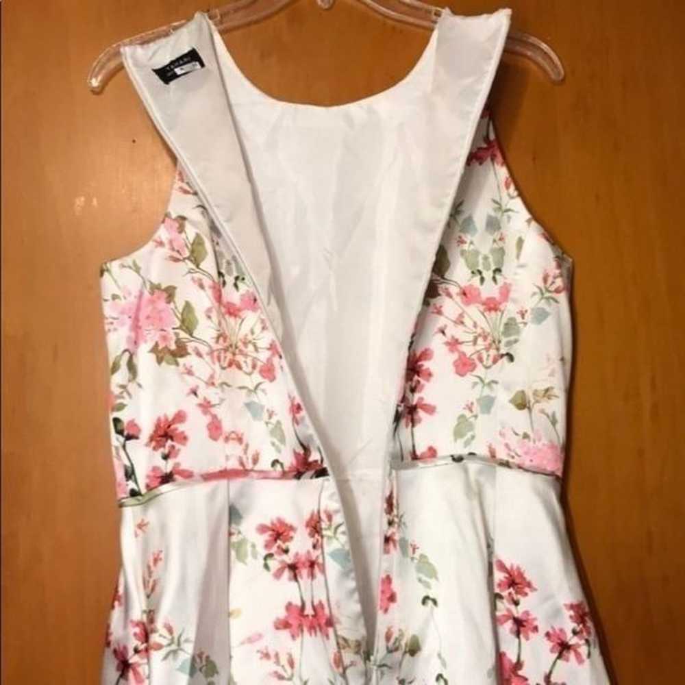 TAHARI/ASL WHITE & PINK SLEEVELESS FLORAL DRESS s… - image 8