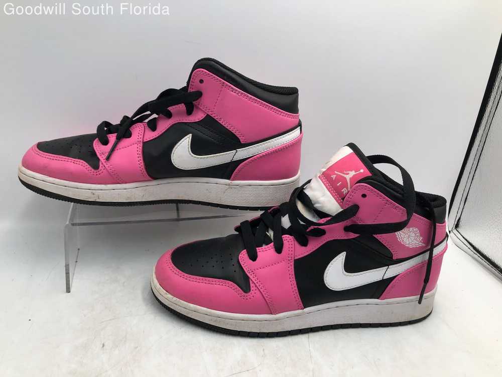 Nike Youth Air Jordan 1 555112-002 Pink Black Lea… - image 1
