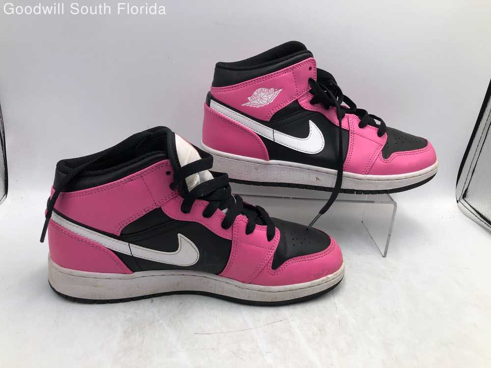 Nike Youth Air Jordan 1 555112-002 Pink Black Lea… - image 2