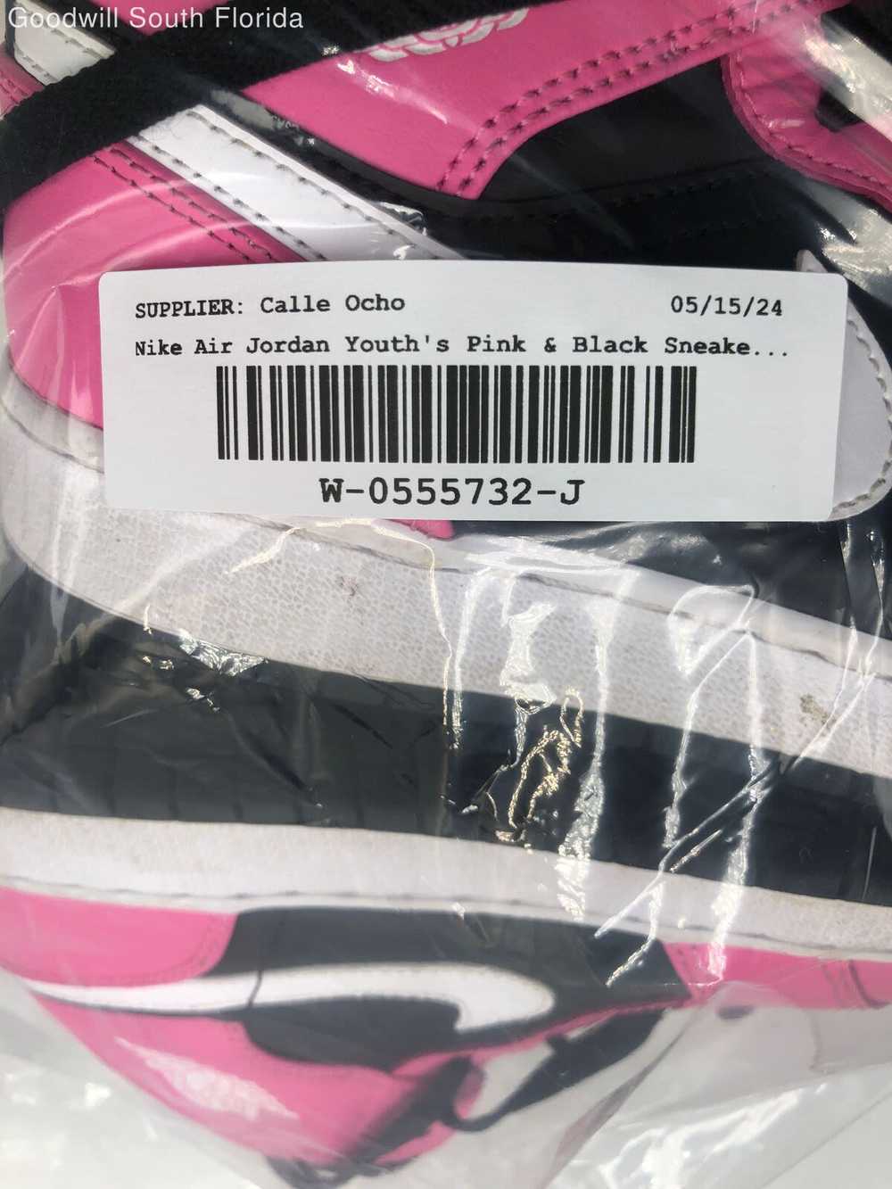 Nike Youth Air Jordan 1 555112-002 Pink Black Lea… - image 7