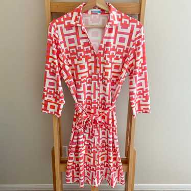 J. McLaughlin Pink Geometric Print Brynn Dress