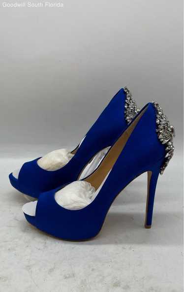 Badgley Mischka Womens Blue High Heel Shoes Size 7