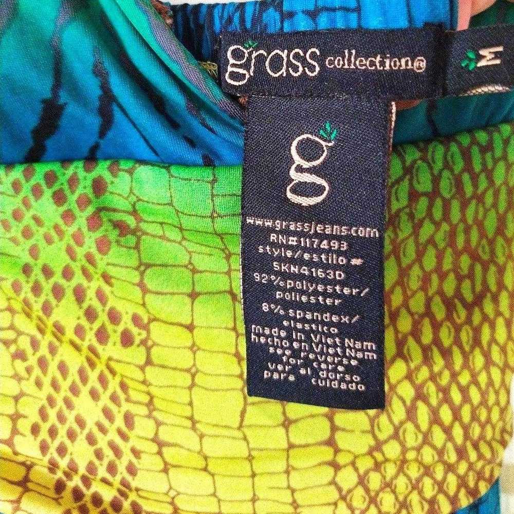 Grass Collection Backless Dress - Green, Blue, an… - image 3