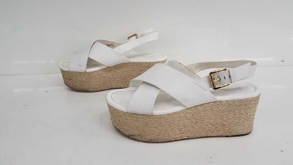 Michael Kors White Leather Platform Sandals Size … - image 1