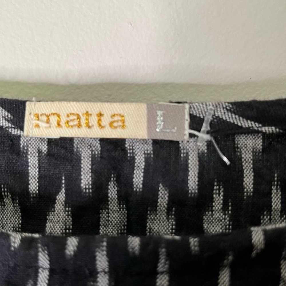 Matta Printed Mini Dress Lagenlook Black Size Lar… - image 10