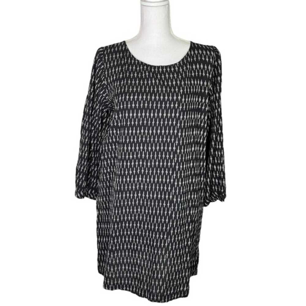Matta Printed Mini Dress Lagenlook Black Size Lar… - image 1