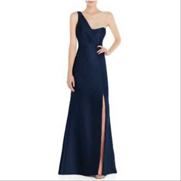 Alfred Sung D827 One Shoulder Satin Trumpet Gown M