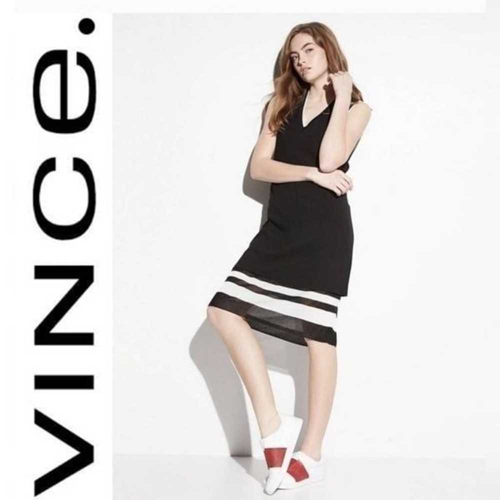 Vince Sleeveless V-Neck Shift Dress Black size 4 - image 10