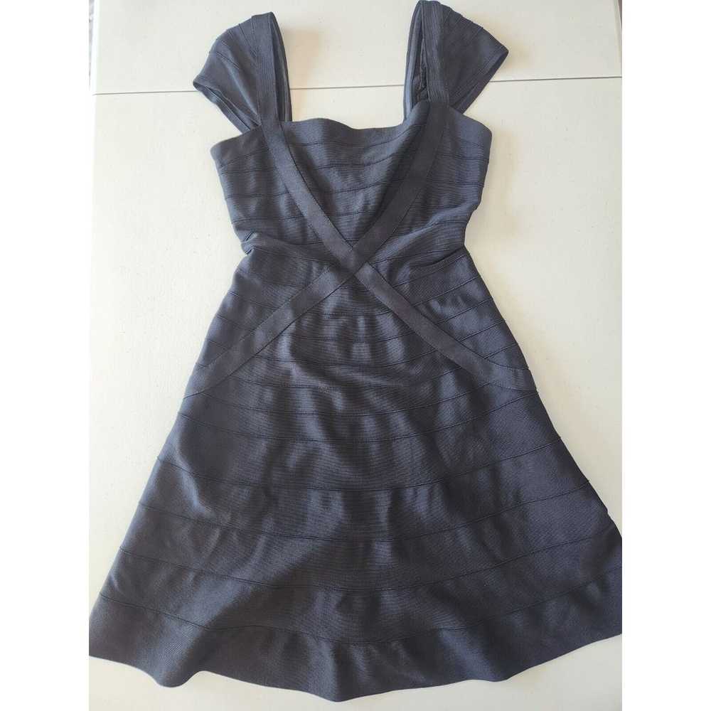 Herve Leger Makayla Black A-line Dress Size M 2A4… - image 5