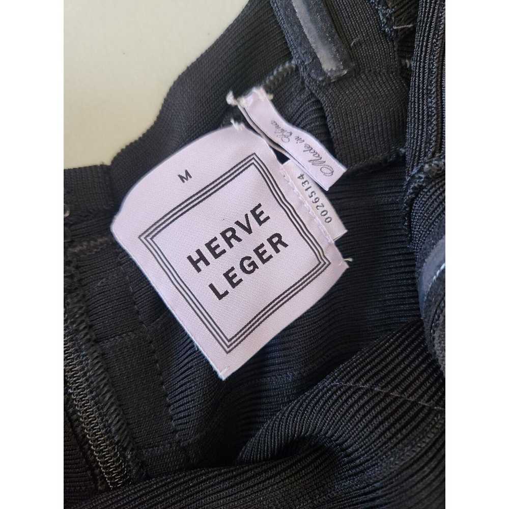 Herve Leger Makayla Black A-line Dress Size M 2A4… - image 8