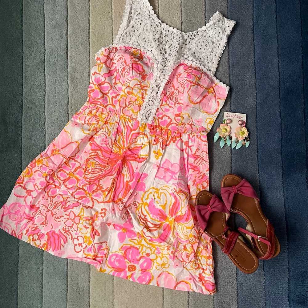 Lilly Pulitzer Reagan Dress Happiness Is Size 8 - image 1