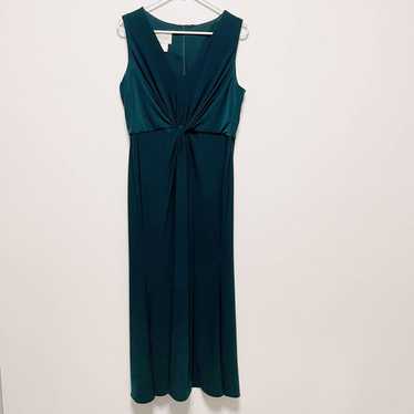 BHLDN Green Sleeveless Draped V-Neck Maxi Dress