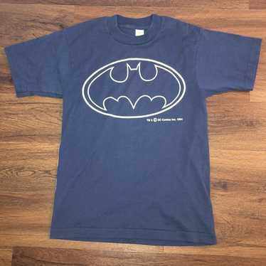 70's BATMAN グラフィック Tシャツ ヴィンテージ Vtg 70s 80s Single-Stitch Batman Comic Font Bat Sign Blue T