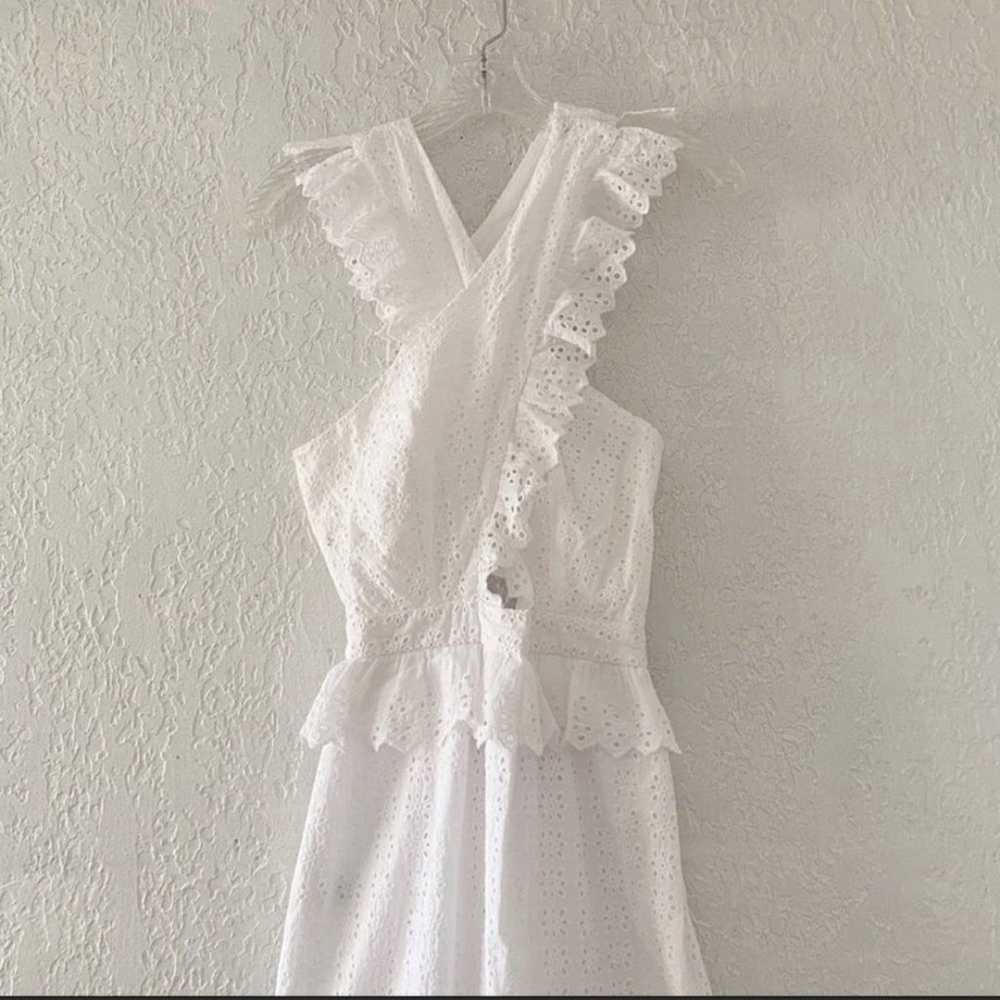 Alice McCall Midi Dress White Eyelet Ruffle Every… - image 7