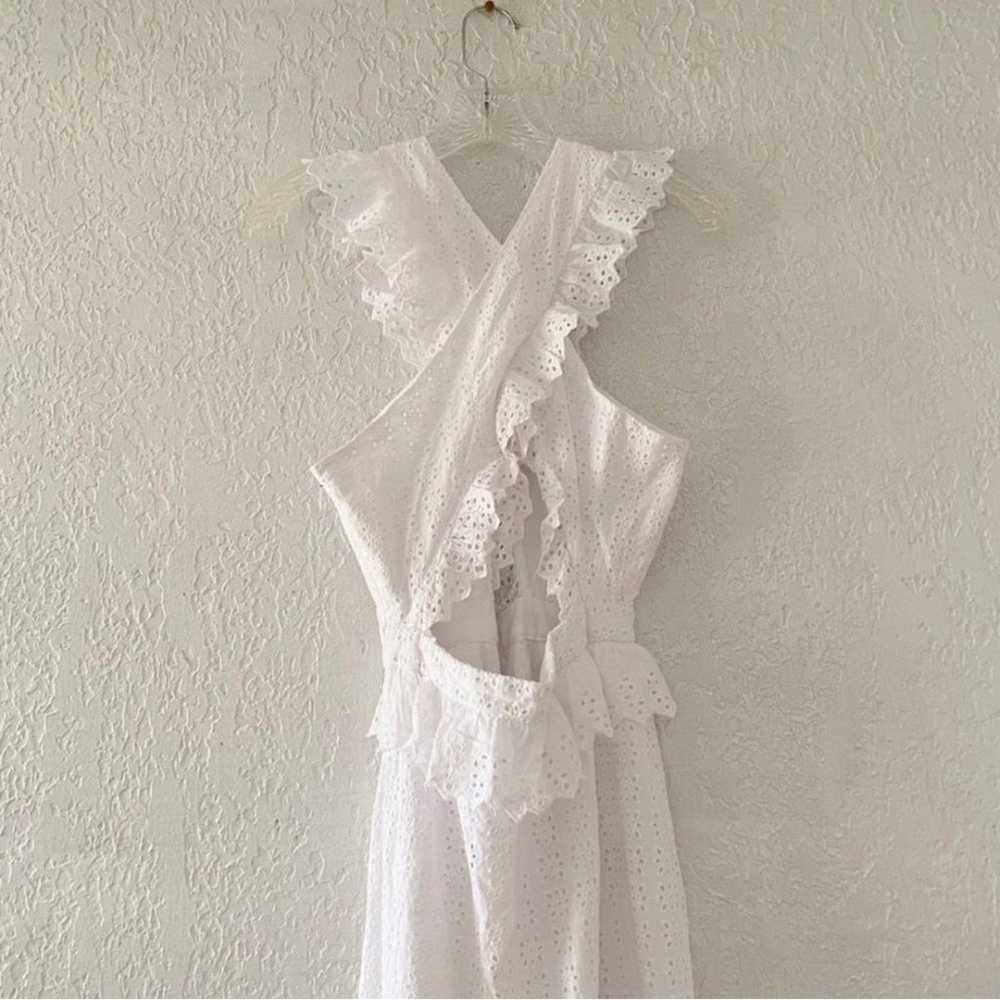 Alice McCall Midi Dress White Eyelet Ruffle Every… - image 9