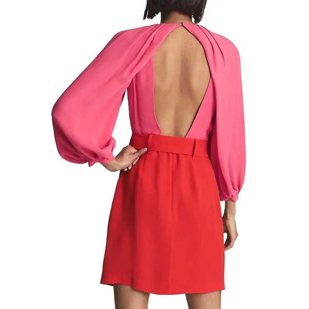 REISS Valentina Colorblock Minidress - Red Pink s… - image 2