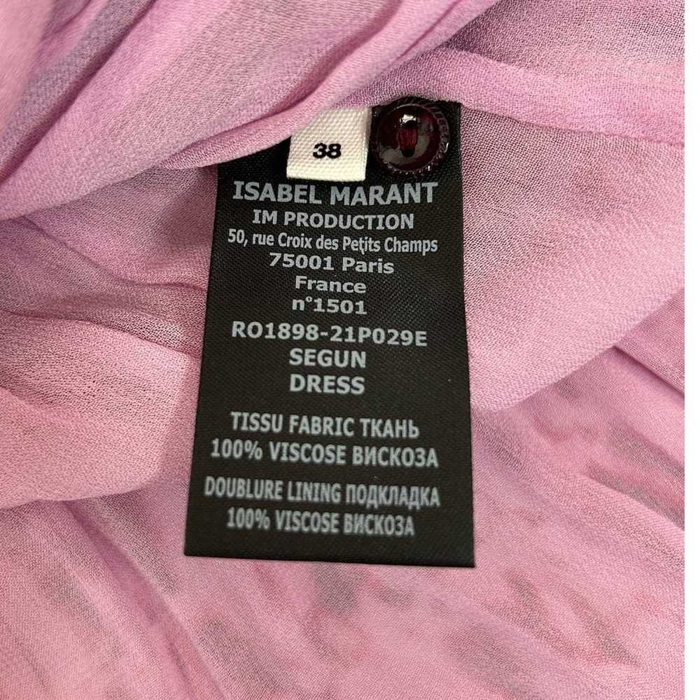 Isabel Marant Etoile Segun Dress Size 6 Pink Prin… - image 10