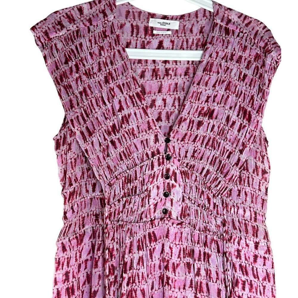 Isabel Marant Etoile Segun Dress Size 6 Pink Prin… - image 7
