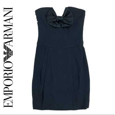 Emporio Armani Sweetheart Neckline Black Dress 6