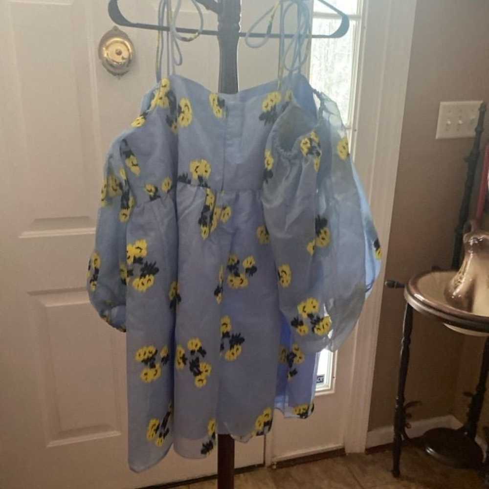 Women's Tanya Taylor Blue Floral Dress Size 14 - image 9