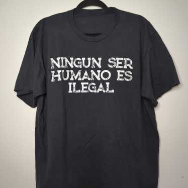 Ningún Ser Humano Es Ilegal Black T Shirt Size XL… - image 1