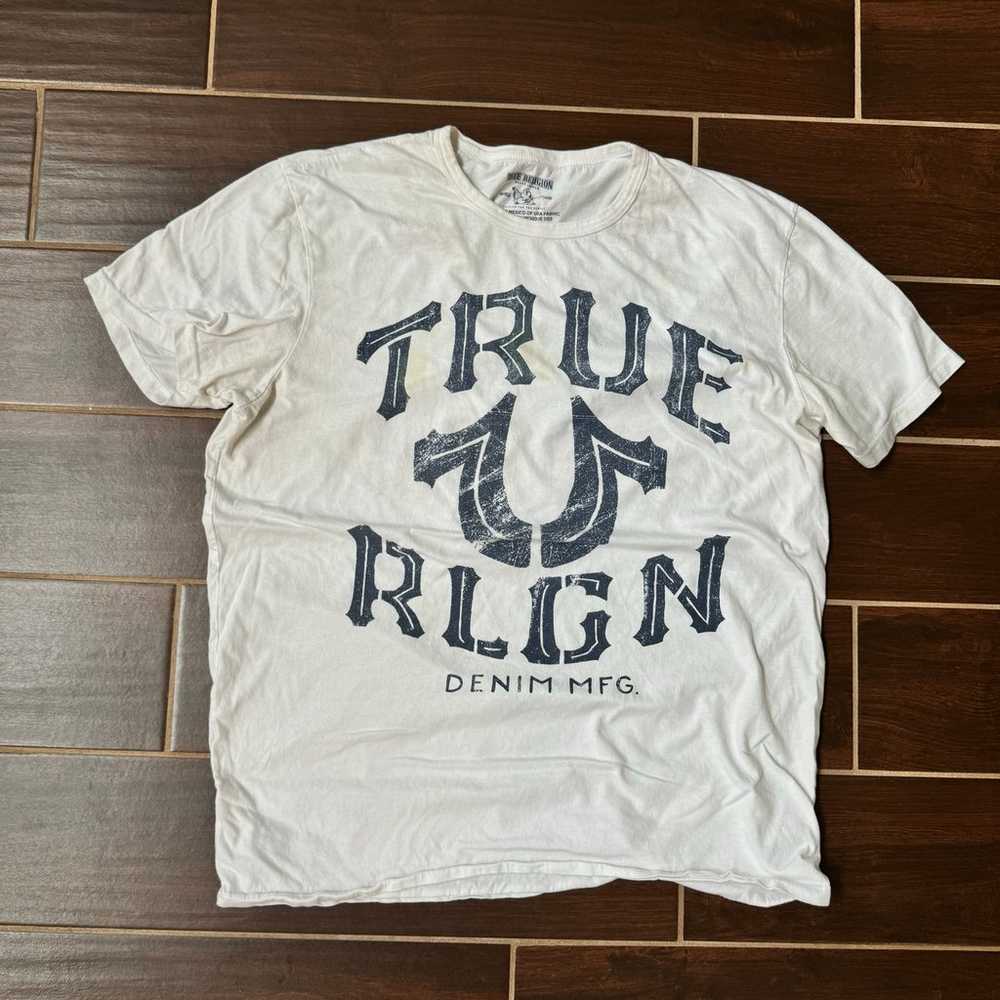 Vintage y2k 2000s true religion denim shirt size … - image 1